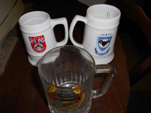 3 X MILITARY BEER TANKARDS